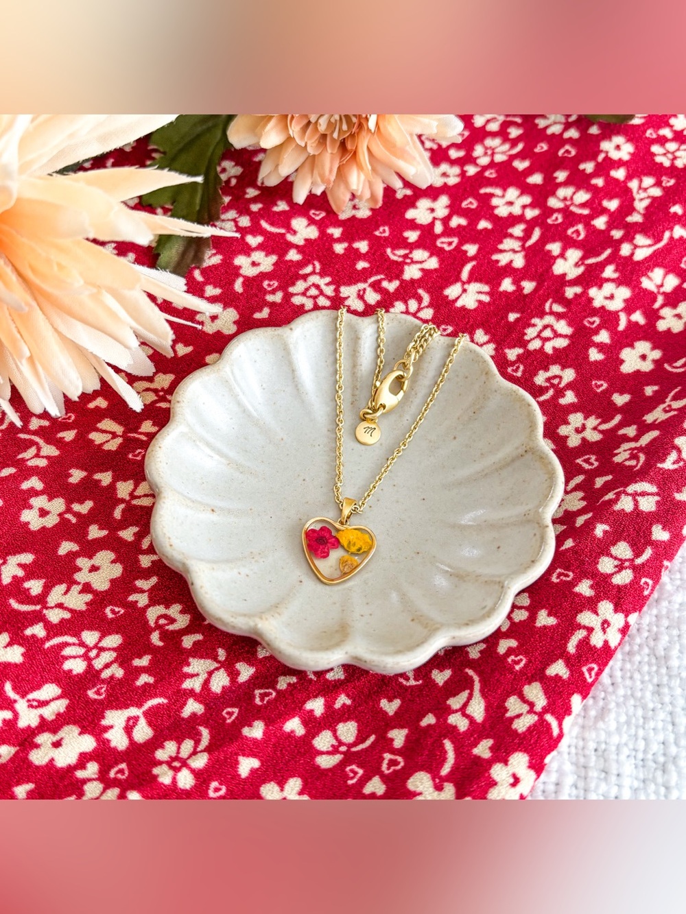 Madewell pressed flower necklace.
